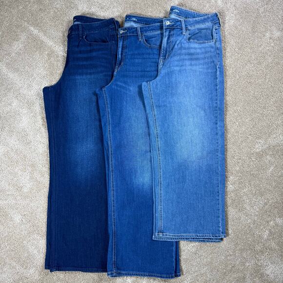 Lot of 3 Old Navy Wow High rise Wide Leg Jeans Womens 14 - Picture 1 of 12